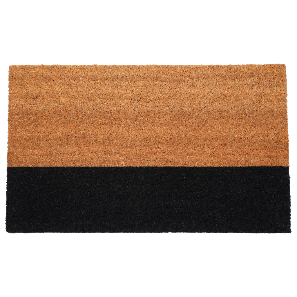 Fab Habitat Black Belt Natural & Black Coir Doormat
