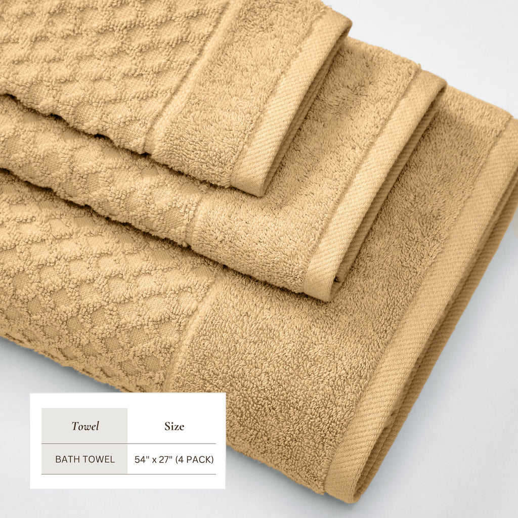 Cotton Diamond Waffle Weave Bath Towel Set - Grayson Collection