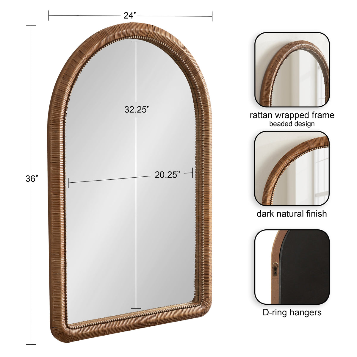 Rahfy Beaded Arch Wall Mirror