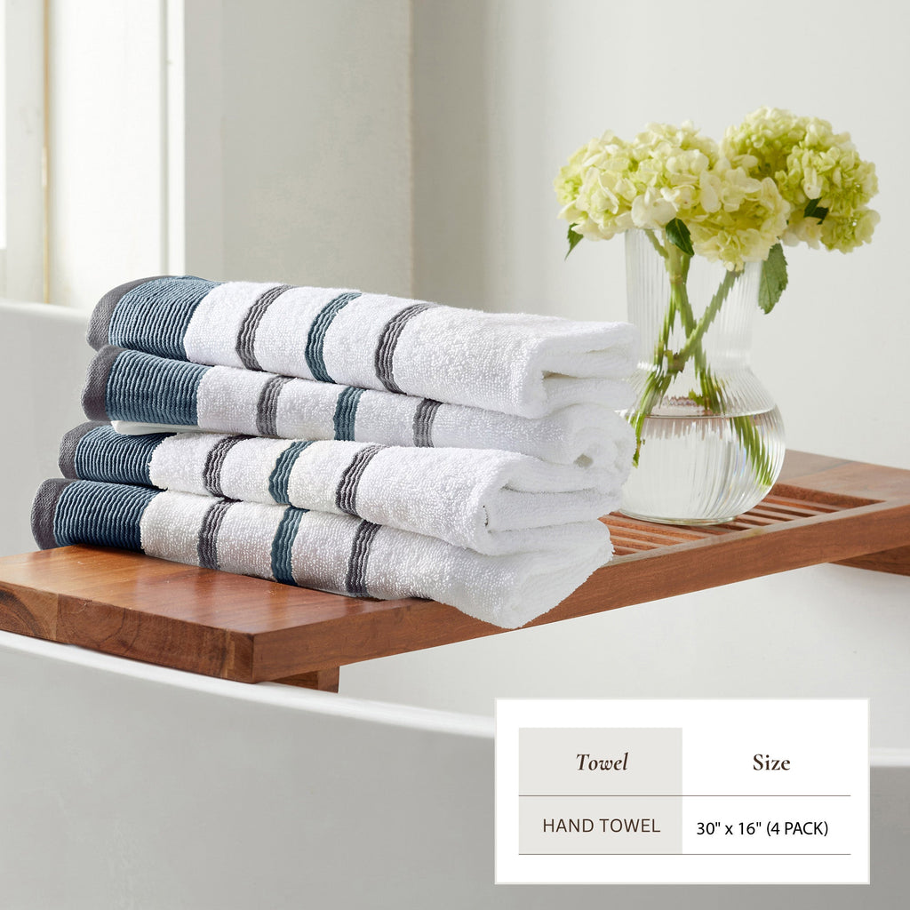 Decorative Cotton Stripe Bath Towel Set - Noelle Collection