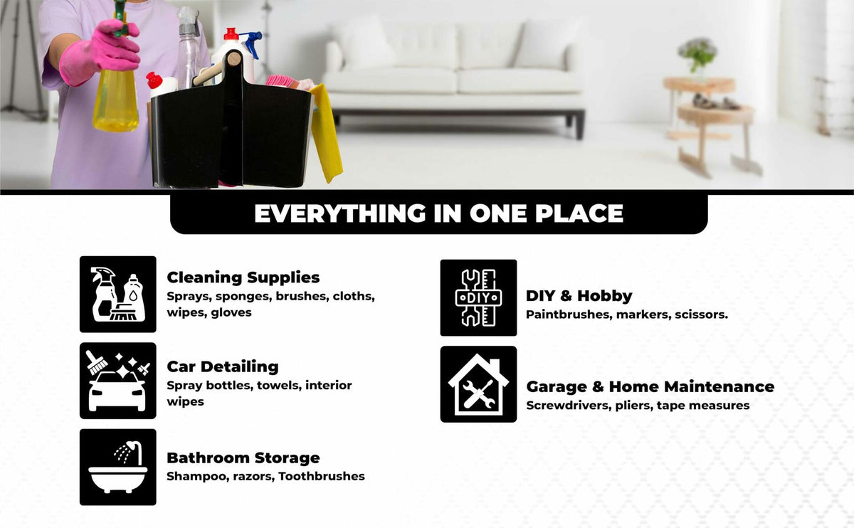 Black Cleaning Caddy Organizer