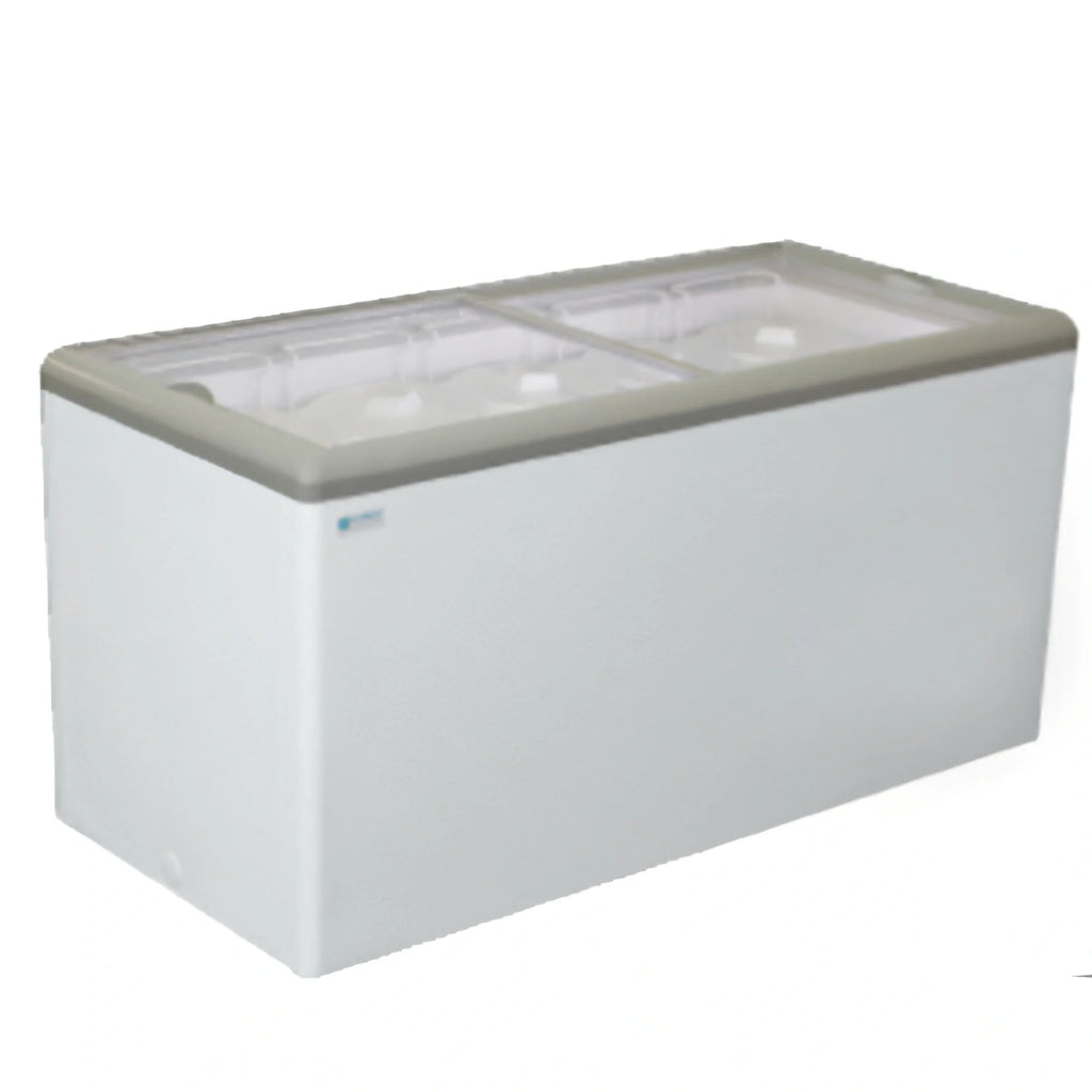 Excellence Commercial Products HB-17HCD Dual-Temperature Chest Refrigerator/Freezer, 16.5 Cu. Ft., 2 Sliding Glass Doors, White