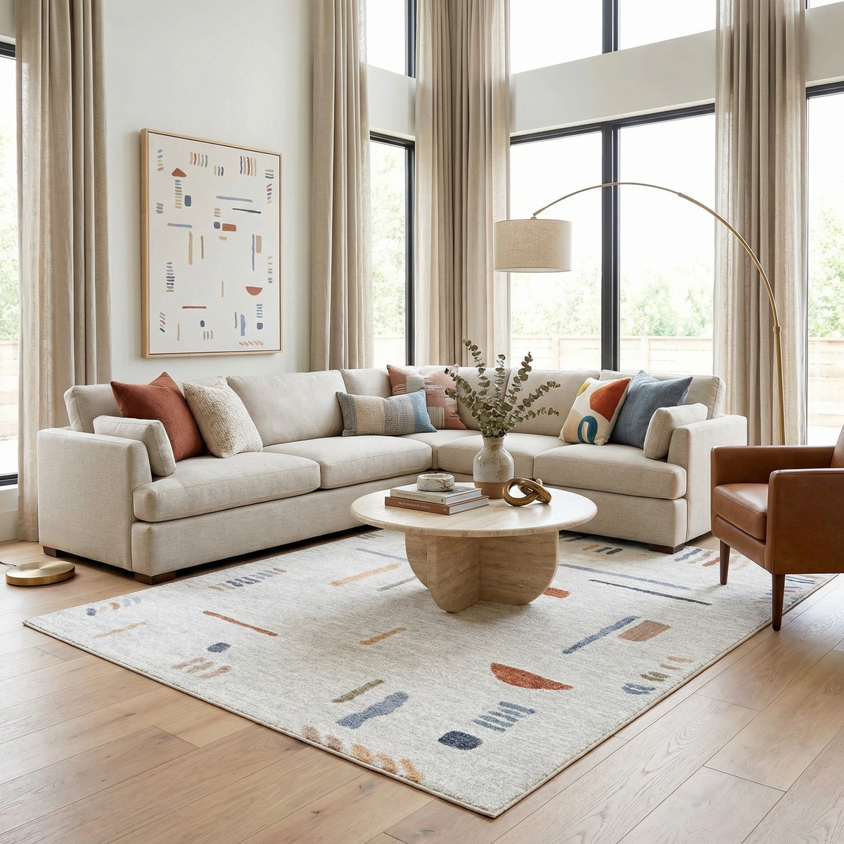 Arnon Modern Washable Area Rug