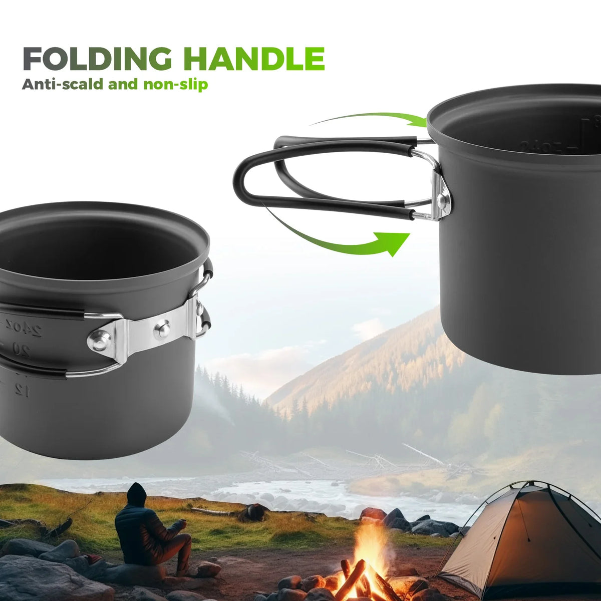 Ultralight Nesting Aluminum Camping Cookware Set