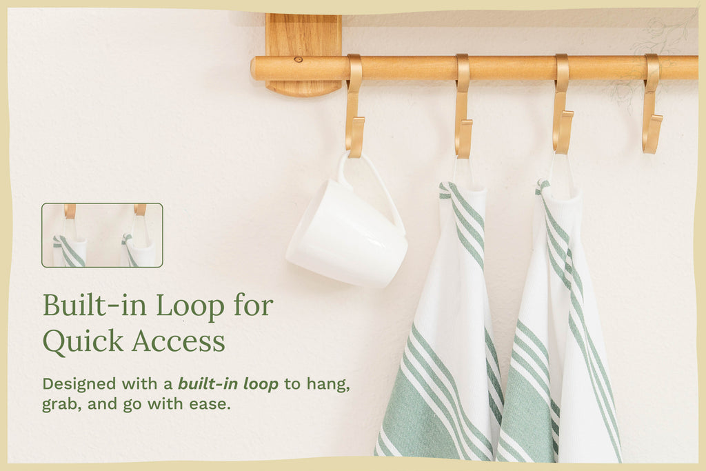 Organic Cotton Striped Kitchen Towels – Set of 6