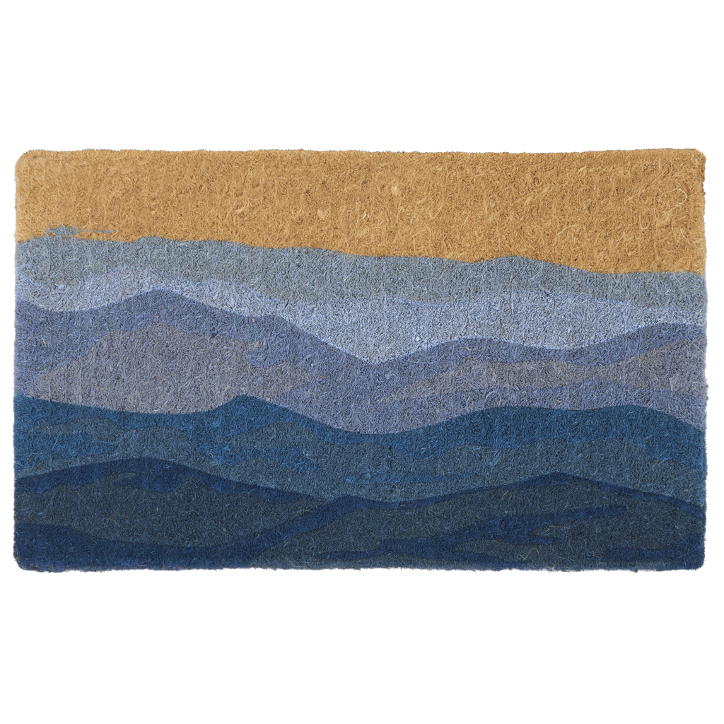 Fab Habitat Shades of Sea Blue Coir Doormat