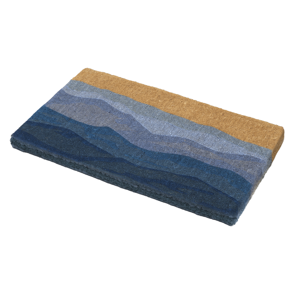 Fab Habitat Shades of Sea Blue Coir Doormat