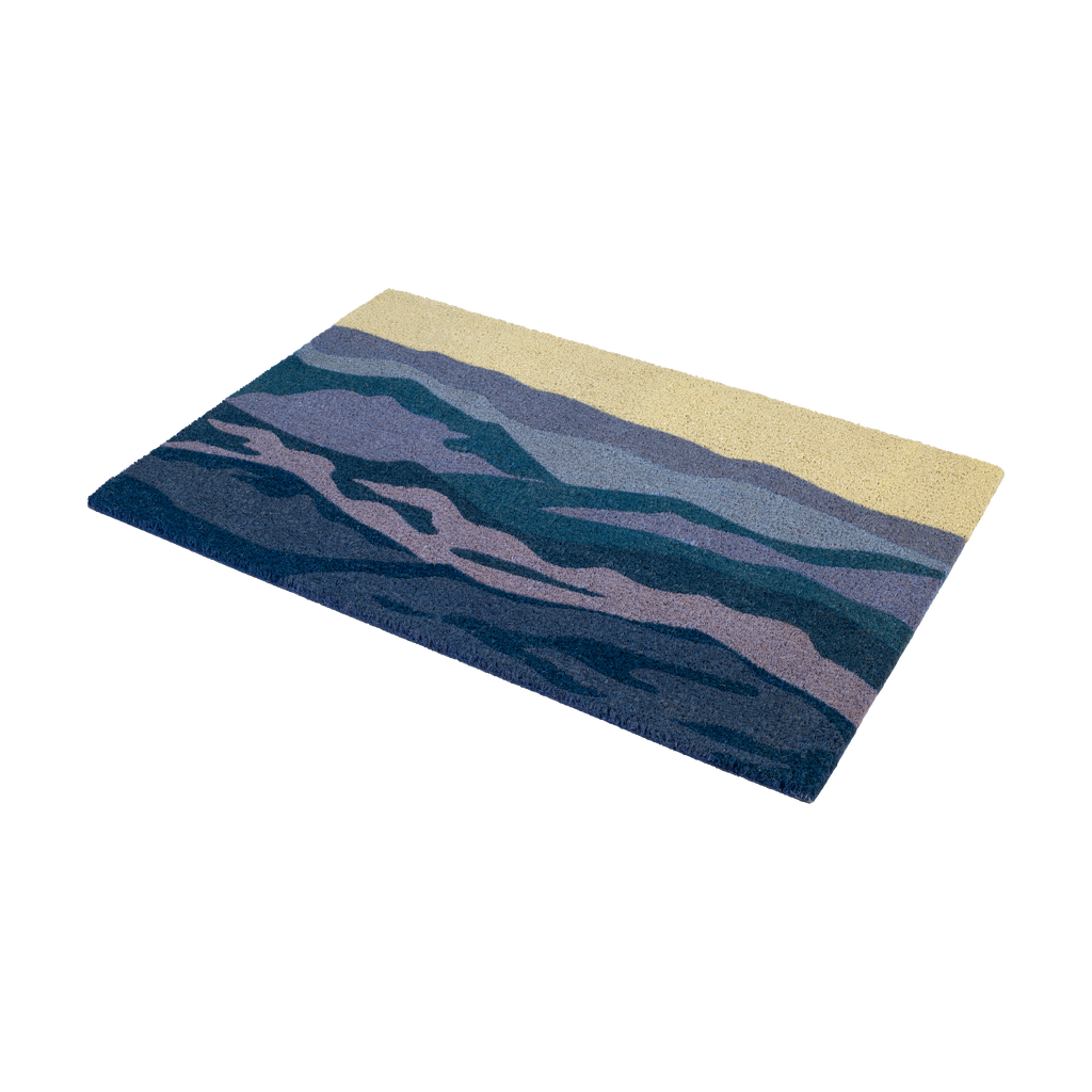 Fab Habitat Shades of Sea Blue Coir Doormat