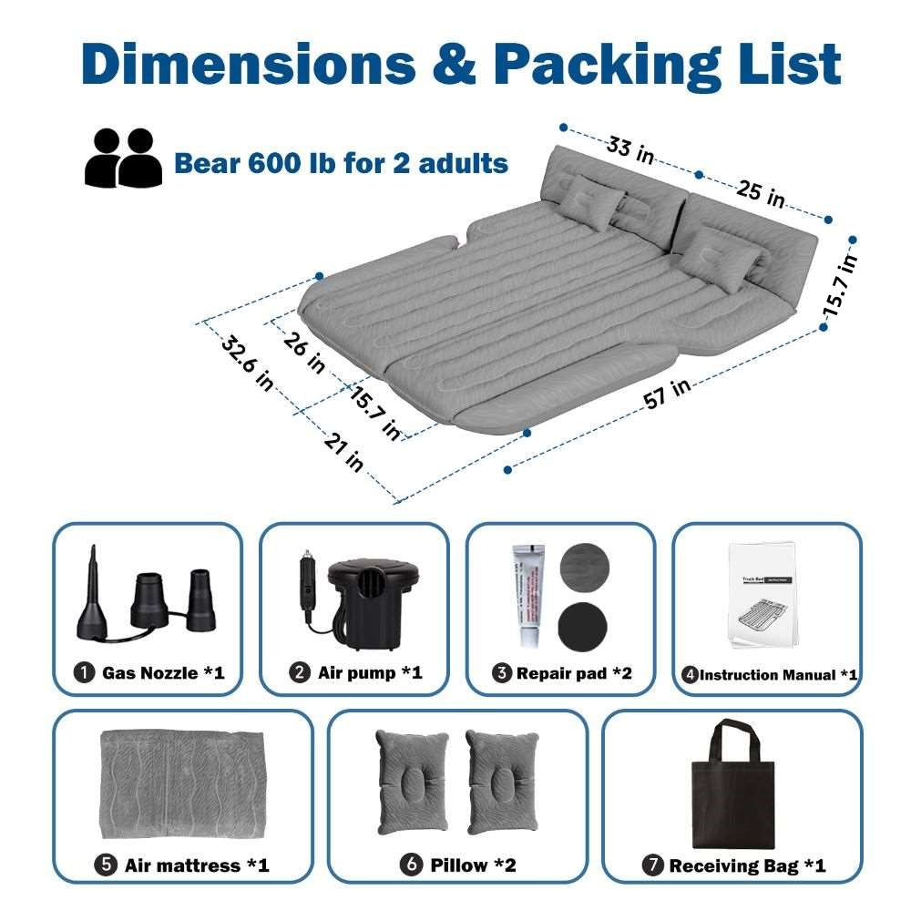 Umbrauto SUV Camping Air Mattress – Gray