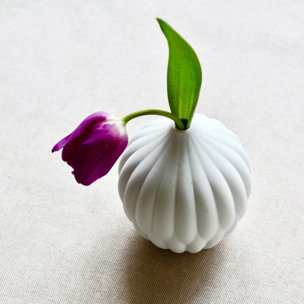 Textured White Porcelain Vase Set of 3