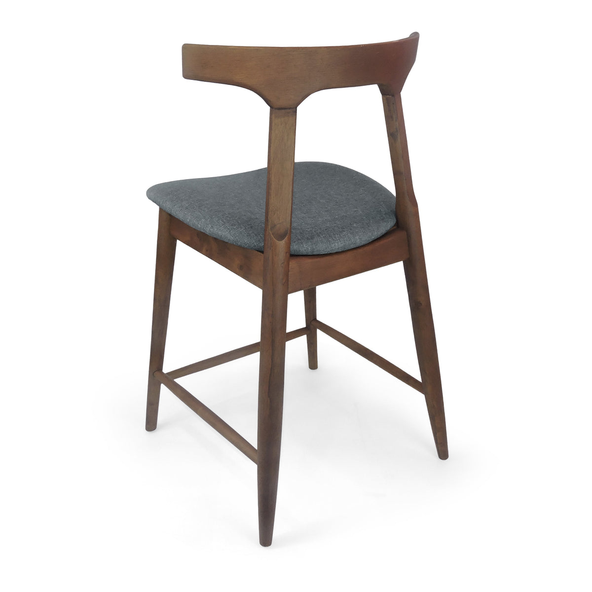Set of 2 Mid-Century Counter-Height Dining Chairs – Brown