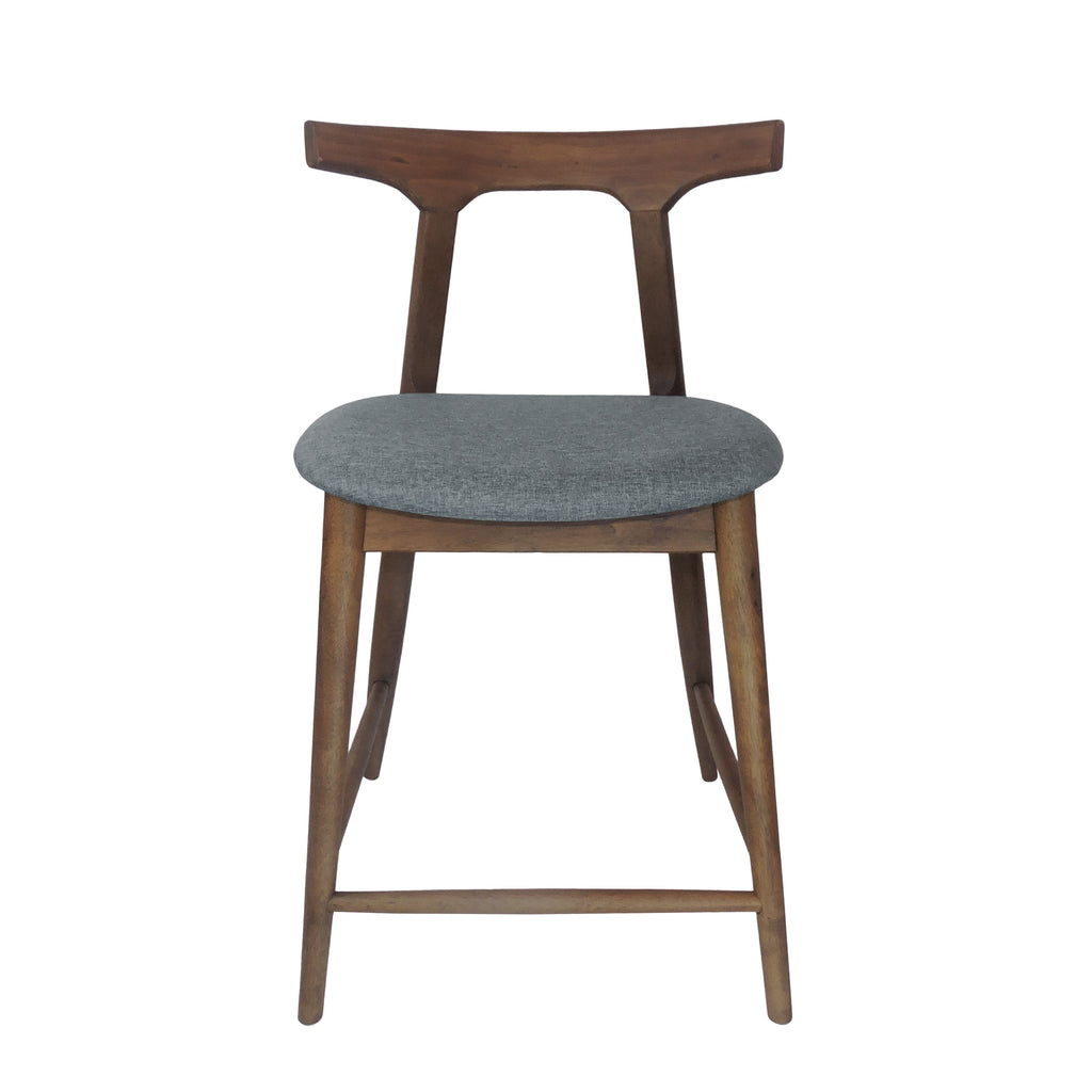 Set of 2 Mid-Century Counter-Height Dining Chairs – Brown