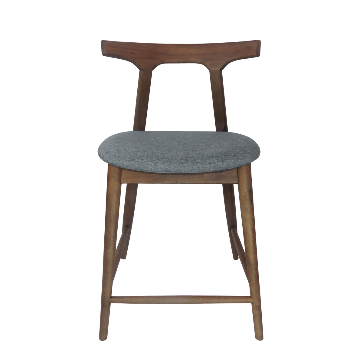 Set of 2 Mid-Century Counter-Height Dining Chairs – Brown
