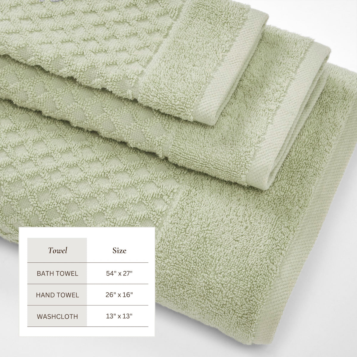 Cotton Diamond Waffle Weave Bath Towel Set - Grayson Collection