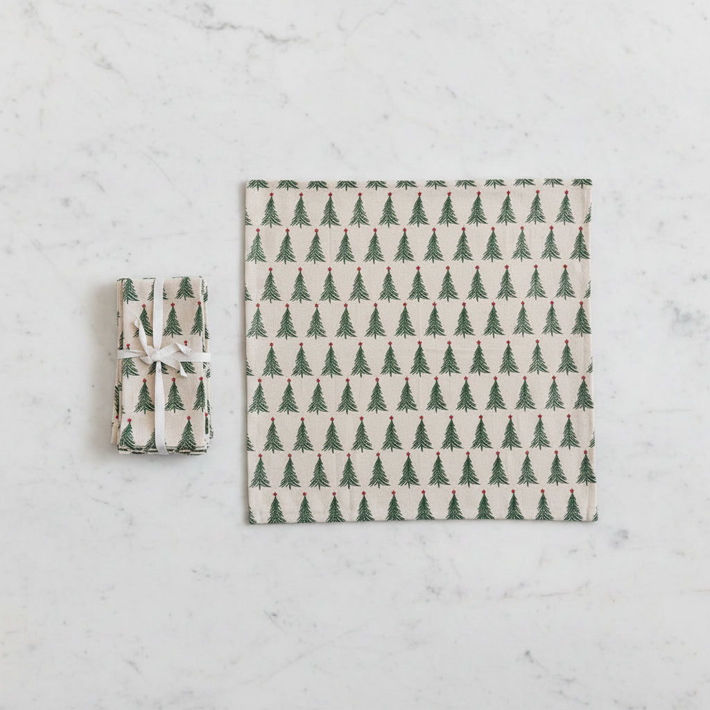 Stonewashed Christmas Tree Pattern Dining Collection, 2 Style Options