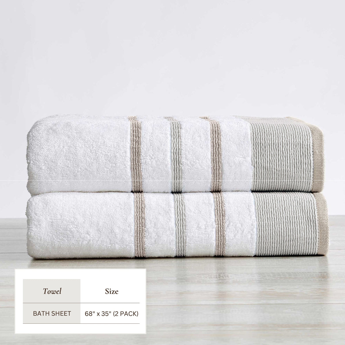 Decorative Cotton Stripe Bath Towel Set - Noelle Collection